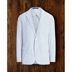 Polo Ralph Lauren Polo Soft Seersucker Sport Coat Jacket Blue Stripe M NWT $398